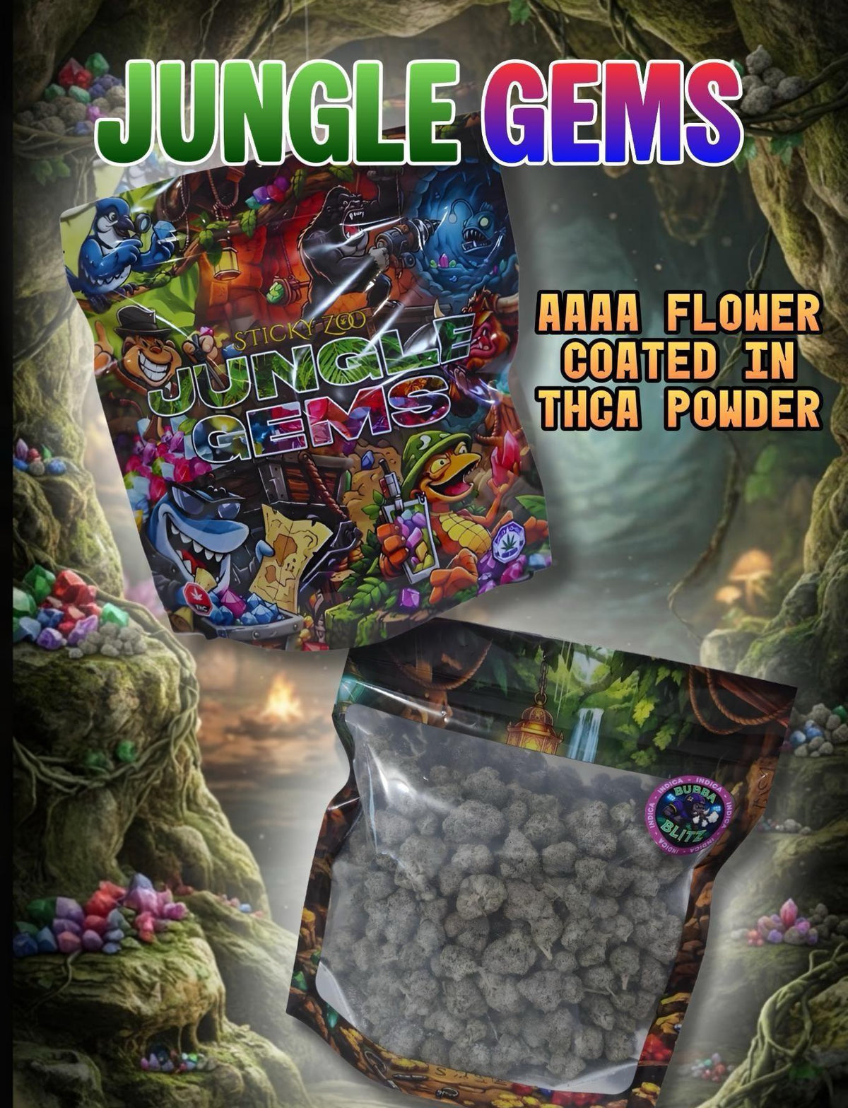 StickyZoo Jungle Gems 70%+ Indica