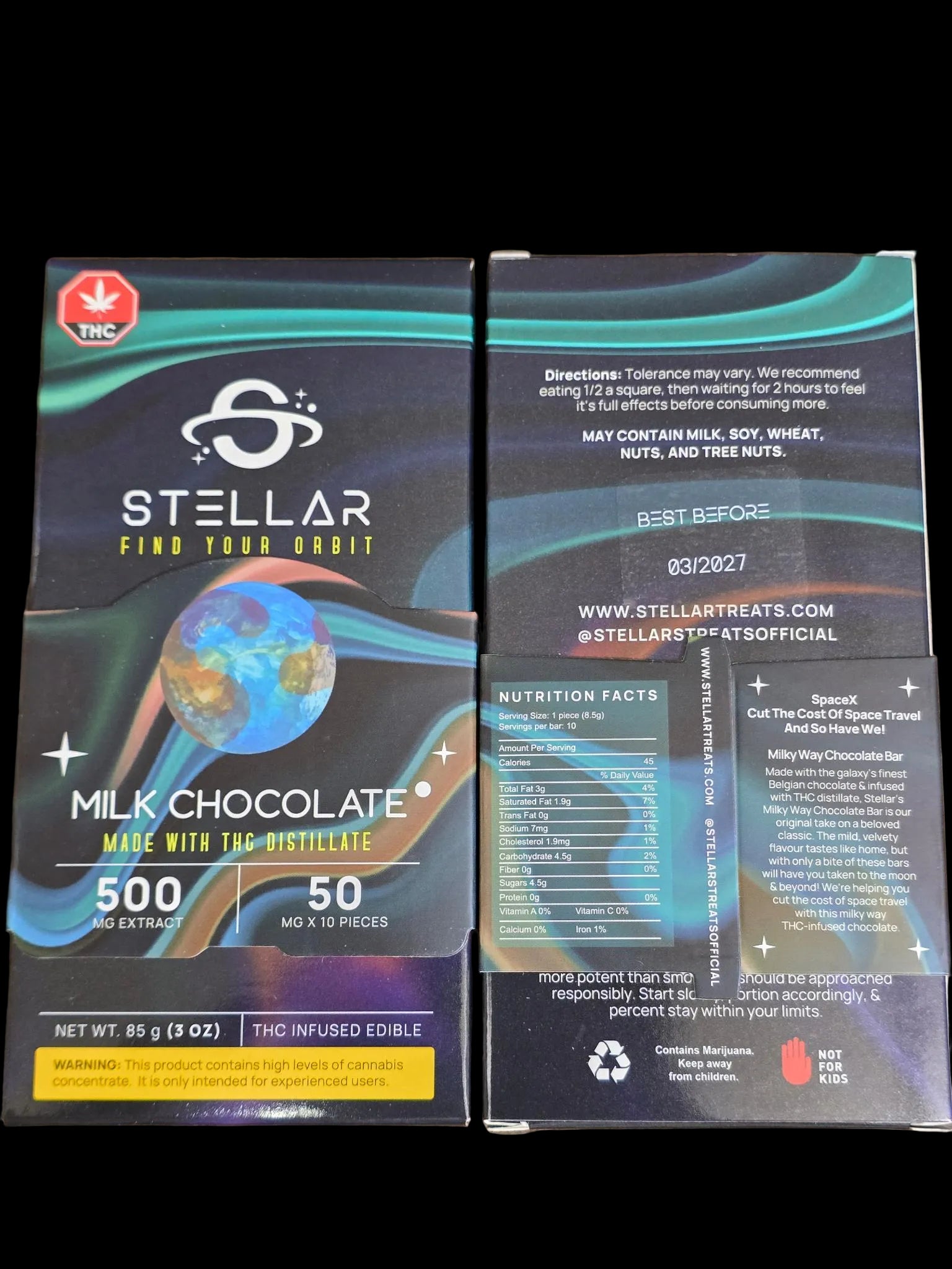 500mg Stellar Chocolate Bars